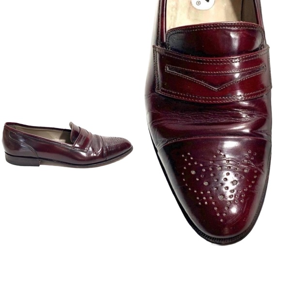 Mens Bally Morris Cap Toe Cordovan Slip on Loafers - Picture 2 of 9